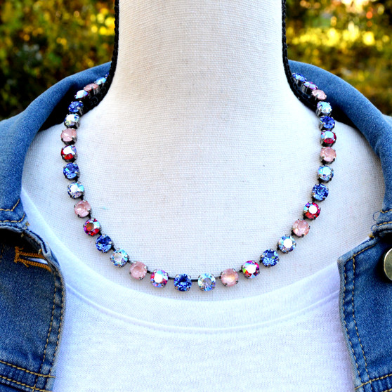 Antique Silver| Atomic Berry | 8.5mm Crystal Jewelry Necklace