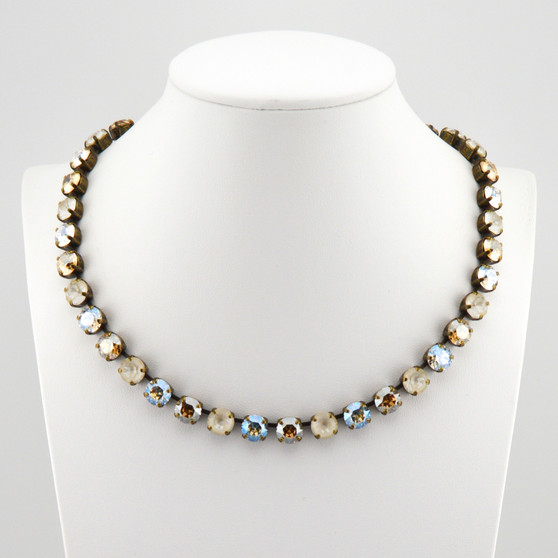 Antique Brass | Beach House | 8.5mm Crystal Necklace