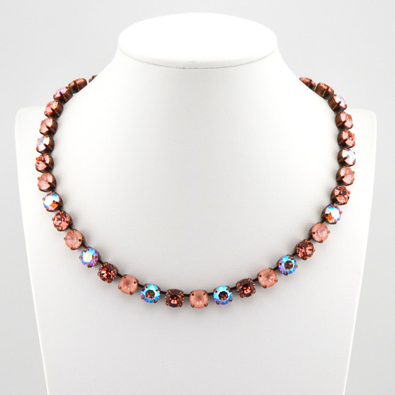 Antique Copper | Coral Queen | 8.5mm Crystal Necklace