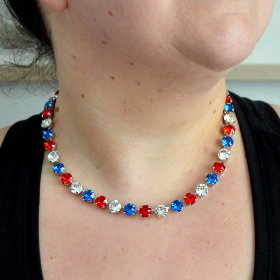 Rhodium | Miss America | 8.5mm Crystal Jewelry Necklace