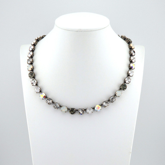 Antique Silver | Classic Bling | 8.5mm Crystal Jewelry Necklace