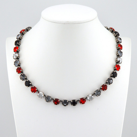 Antique Silver | Crystal Twilight | 8.5mm Crystal Necklace