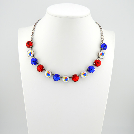 Jeannette Jayhawks 1/2 Length Necklace in Antique Silver