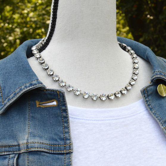 Antique Silver | Classic Crystal | 8.5mm Crystal Necklace