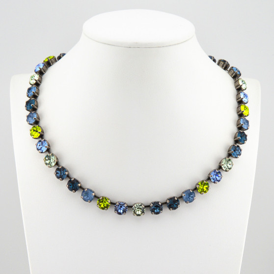 Antique Silver | Citrus Sea | 8.5mm Crystal Necklace