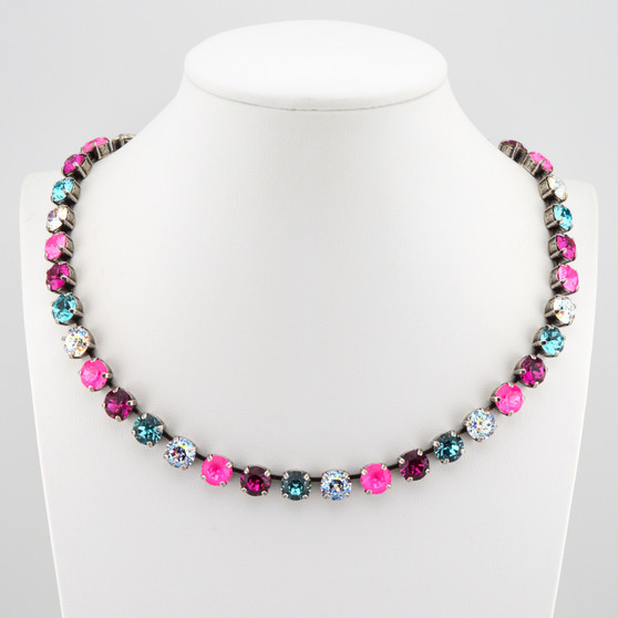 Antique Silver | Dancing Queen | 8.5mm Crystal Necklace