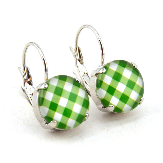 Apple Picnic | Rhodium | 12mm Drop Earrings