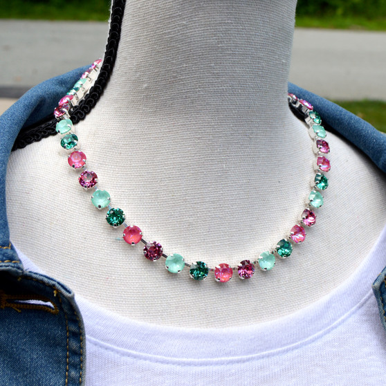 Shiny Silver | Refreshing Mint | 8.5mm Crystal Jewelry Necklace