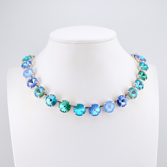 Shiny Silver | Tranquility | 3/4 Length | 12mm Crystal Necklace