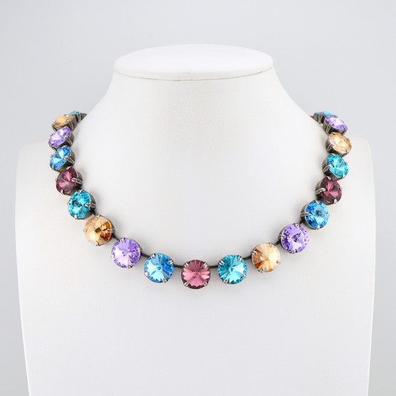 Antique Silver | Lavender Mist | 3/4 Length | 12mm Crystal Jewelry Necklace