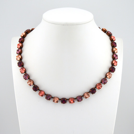 Antique Copper | Apricot Blossom |  8mm Crystal Jewelry Necklace