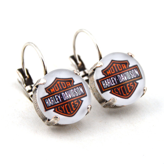 Antique Silver | Biker Babe | 12mm Drop/Lever-back Earrings