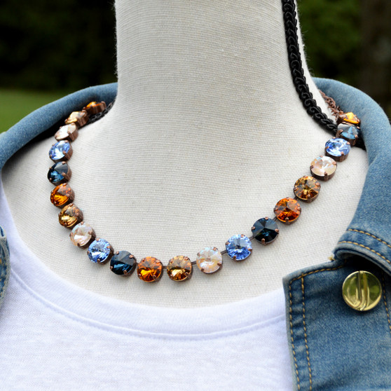 Antique Copper | Cider House | 3/4 Length | 12mm Crystal Necklace