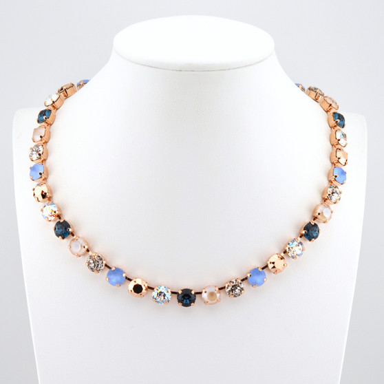 Rose Gold | Sapphire Rose | 8.5mm Crystal Jewelry Necklace