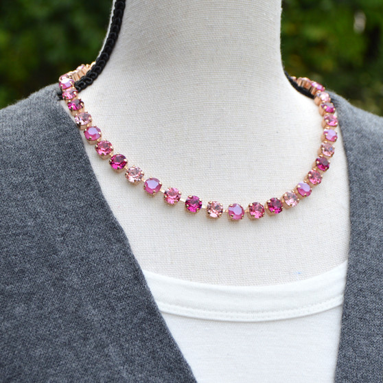 Rose Gold | Pink Passion | 8.5mm Crystal Necklace