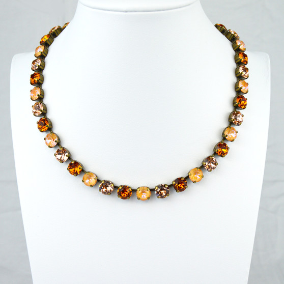 Antique Brass | Creamsicle | 8.5mm Crystal Necklace