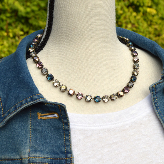 Antique Brass | Fall Patina | 8.5mm Crystal Jewelry Necklace