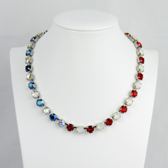 Rhodium | All American Girl | 8.5mm Crystal Necklace