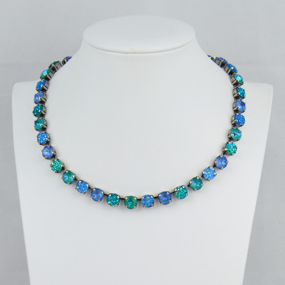 Antique Silver | Bahama Breeze | 8.5mm Crystal Jewelry Necklace