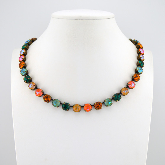 Antique Brass | Chameleon | 8.5mm Crystal Jewelry Necklace