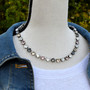 Antique Silver - Cosmopolitan - 8mm Crystal Necklace