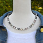 Antique Silver - Cosmopolitan - 8mm Crystal Necklace