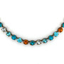 Intense Teal 8mm Austrian Crystal Jewelry Necklace/Bracelet in Antique Brass