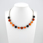 Antique Silver | Great Pumpkin | Half Length | 12mm Crystal Necklace