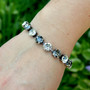 Antique Silver - Smoke & Mirrors - 8.5mm Crystal Jewelry Bracelet