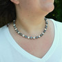 Antique Silver - Smoke & Mirrors - 8.5mm Crystal Jewelry Necklace