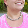 Antique Silver - Smoke & Mirrors - 8.5mm Crystal Jewelry Necklace