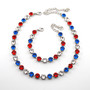 Rhodium | Miss America | 8.5mm Crystal Jewelry Necklace & Bracelet