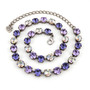 Antique Silver - Perfectly Purple - 8.5mm Crystal Jewelry Necklace