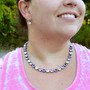 Antique Silver - Perfectly Purple - 8.5mm Crystal Jewelry Necklace