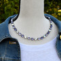 Antique Silver - Perfectly Purple - 8.5mm Crystal Jewelry Necklace