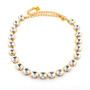 Gold | White Patina | 3/4 Length | 12mm Crystal Necklace