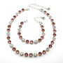 Shiny Silver | Blush Rose | 8.5mm Crystal Necklace & Bracelet