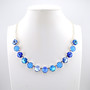 Blue Plaid 1/2 Length Necklace in Shiny Silver