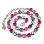 Antique Silver | Pinkalicious | 8.5mm Crystal Necklace