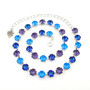 Blue Raspberry 8.5mm Austrian Crystal Jewelry Necklace in Shiny Silver