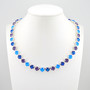 Blue Raspberry 8.5mm Austrian Crystal Jewelry Necklace in Shiny Silver