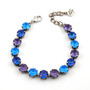 Antique Silver | Blue Raspberry | 8.5mm Crystal Bracelet