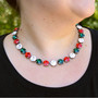 Mistletoe 3/4 Length Crystal Necklace in Antique Silver