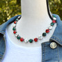Mistletoe 3/4 Length Crystal Necklace in Antique Silver
