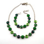 Antique Silver | Shamrock Shimmer | Half Length 12mm Necklace w/ Bracelet
