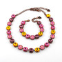 Antique Copper | Valley Girl | 3/4 Length | 12mm Crystal Necklace & Bracelet