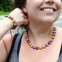 Antique Copper | Valley Girl | 3/4 Length | 12mm Crystal Necklace & Bracelet