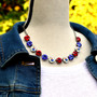 Jeannette Jayhawks 1/2 Length Necklace in Antique Silver