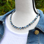 Antique Silver | Dazzling Denim | 8mm Crystal Jewelry