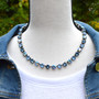 Antique Silver | Dazzling Denim | 8mm Crystal Jewelry